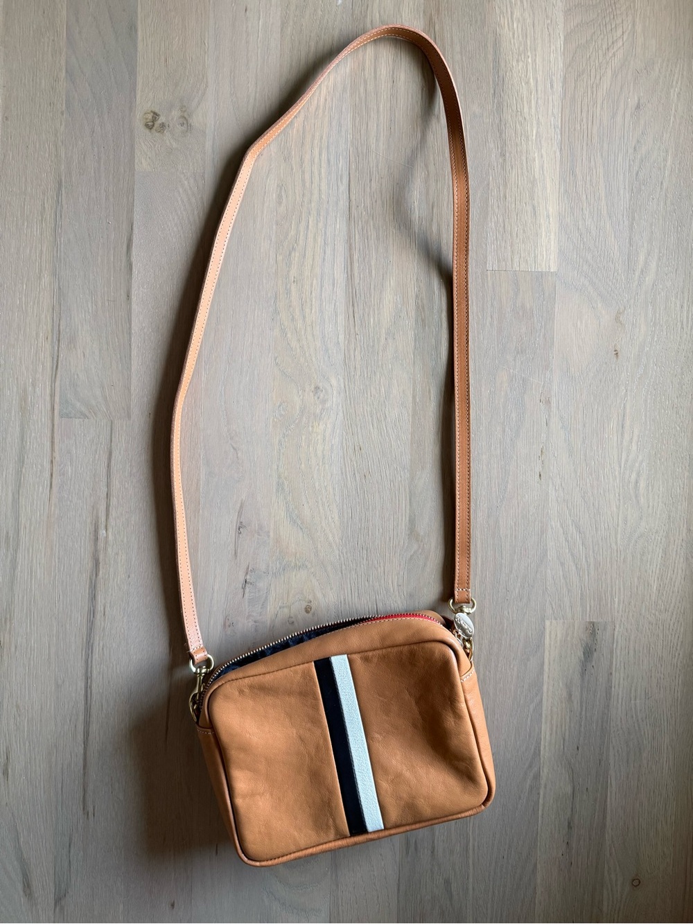 Clare V. Midi Sac in Natural Rustique w/ Stripes